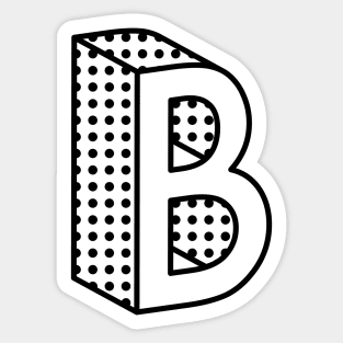 3D Ben Day Dot Isometric Letter B Sticker